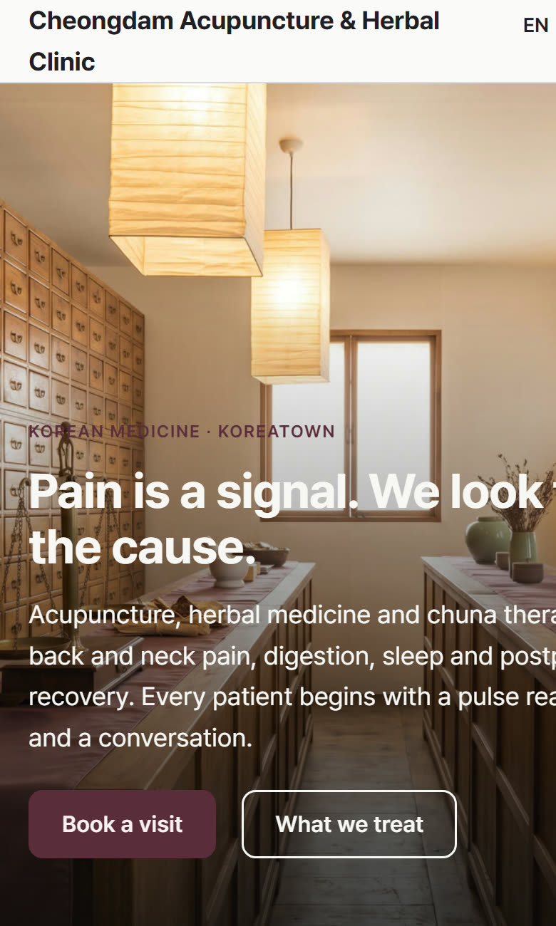Cheongdam Clinic, Acupuncture and herbs